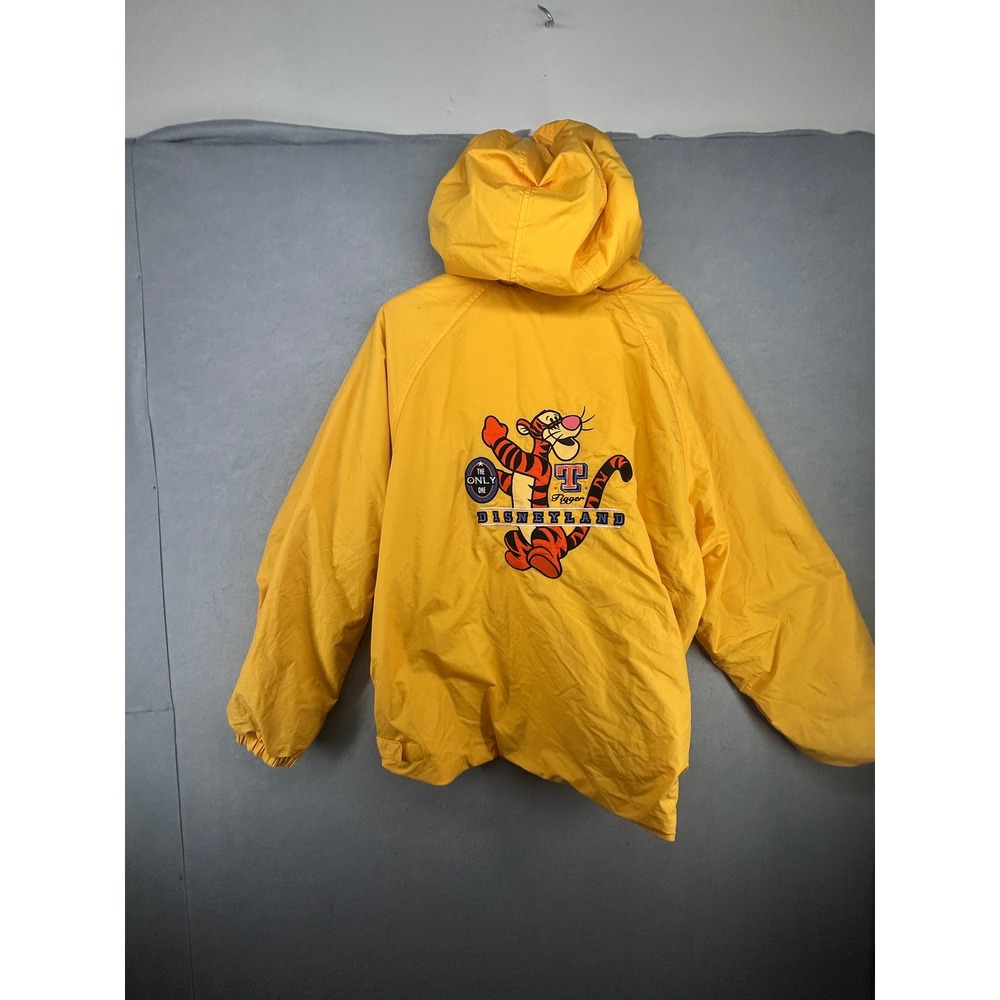 Vintage Disney Disneyland Resort Tigger Hooded Windbreaker Jacket Yellow XL